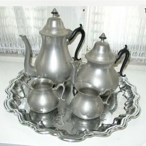 Vintage, Made in Holland, 5-pc Pewter Coffee and Tea Service